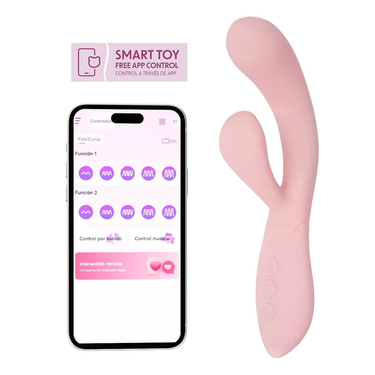 FlexiCurve Vibrador Rabbit Ergonómico con App Camtoyz FlexiCurve Vibrador Rabbit Ergonómico con App Camtoyz