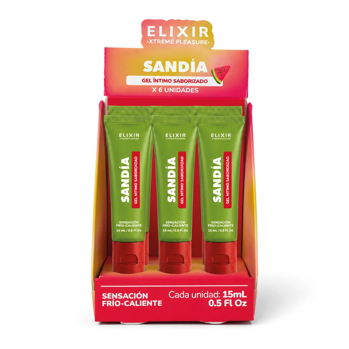 Lubricante Saborizado Sandía Elixir - Tamaño: Caja x6(15ml) Lubricante Saborizado Sandía Elixir - Tamaño: Caja x6(15ml)