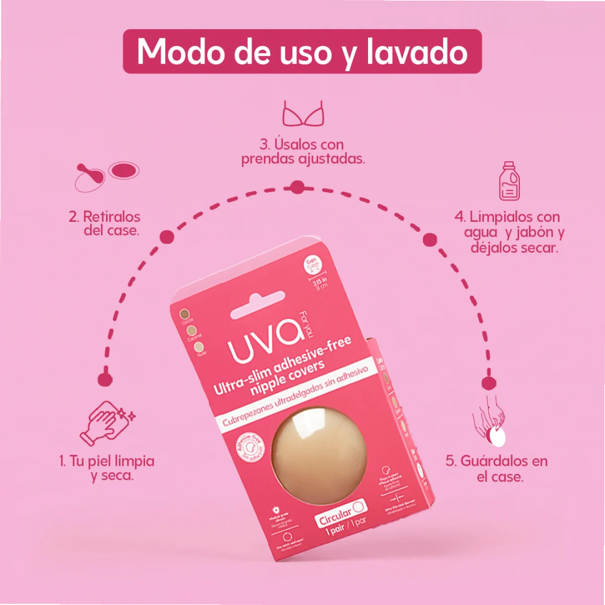 Cubrepezones sin Adhesivo UVA - Color: Nude Cubrepezones sin Adhesivo UVA - Color: Nude