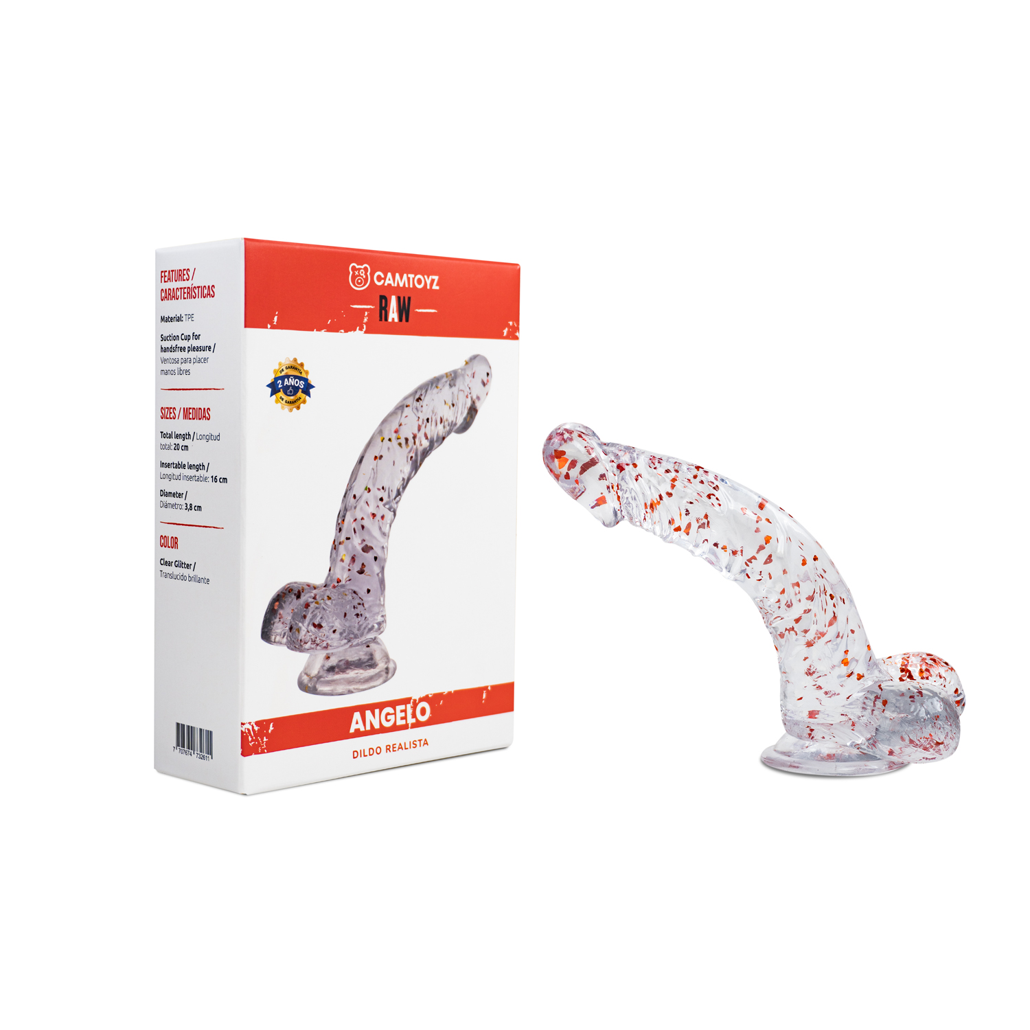 Dildo Realista Angelo Transparente 20 cm Camtoyz